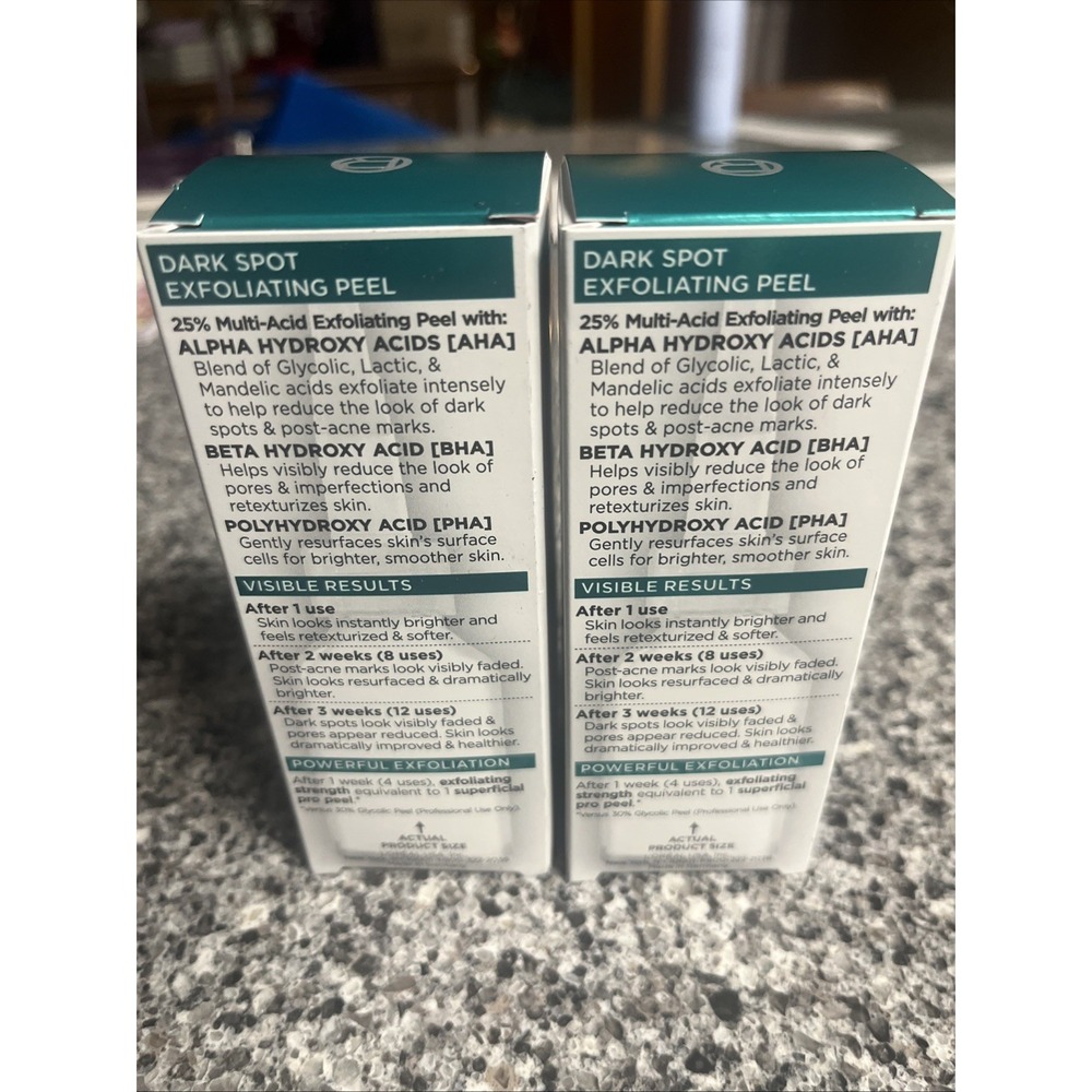 Loreal Bright Reveal Dark Spot Exfoliant Peel .84 oz 25% AHA BHA PHA 2 Pack! NEW - Picture 2 of 3